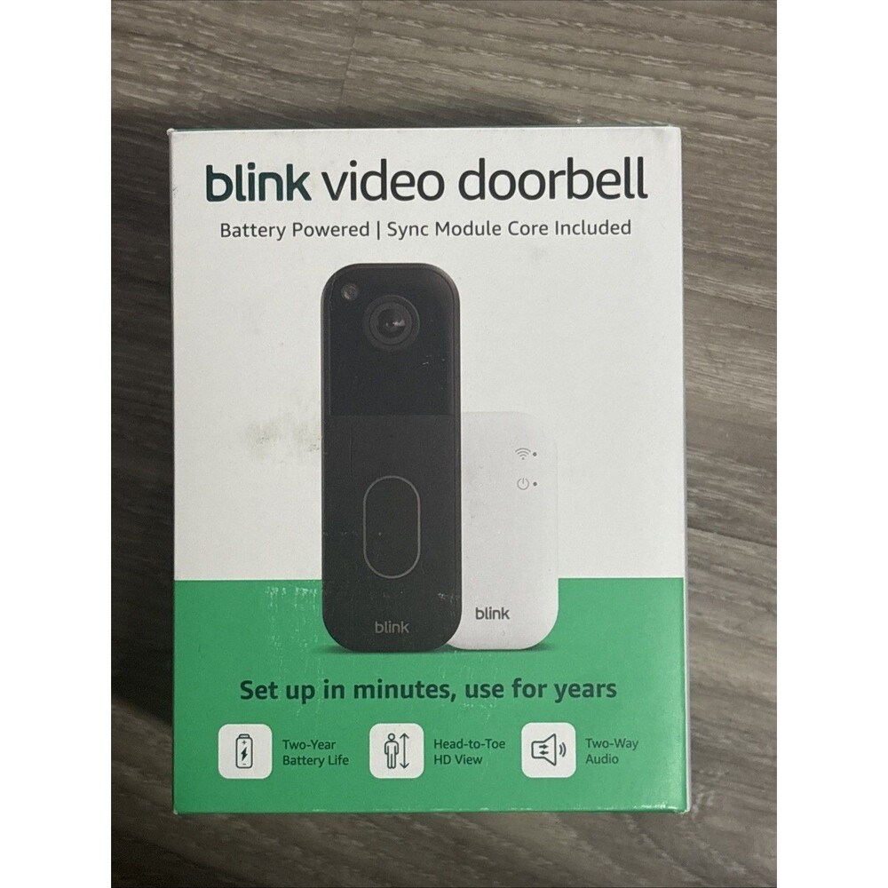 Blink Video Doorbell Battery 2nd Generation w/Sync Module Black - New